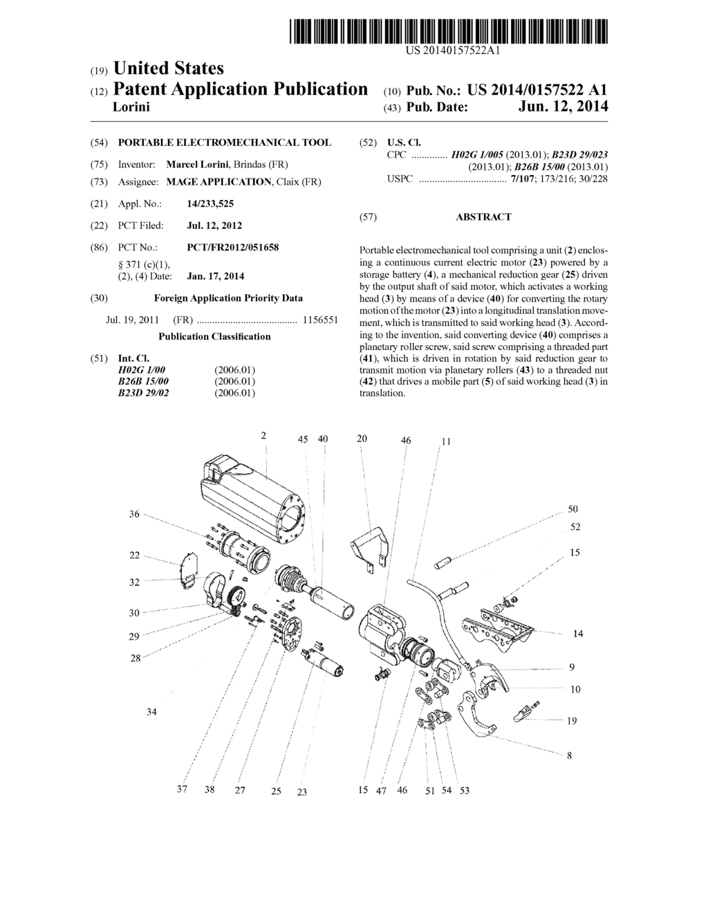 PORTABLE ELECTROMECHANICAL TOOL - diagram, schematic, and image 01