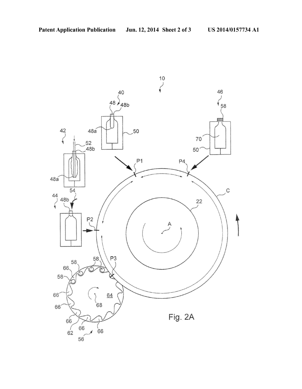 ROTARY SYSTEM FOR SIMULTANEOUSLY BLOWING AND FILLING PLASTIC CONTAINERS - diagram, schematic, and image 03