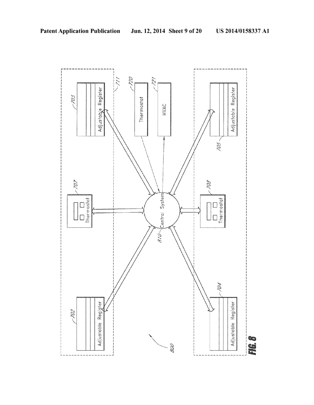 OCCUPANCY-BASED WIRELESS CONTROL OF MULTIPLE ENVIRONMENTAL ZONES VIA A     CENTRAL CONTROLLER - diagram, schematic, and image 10