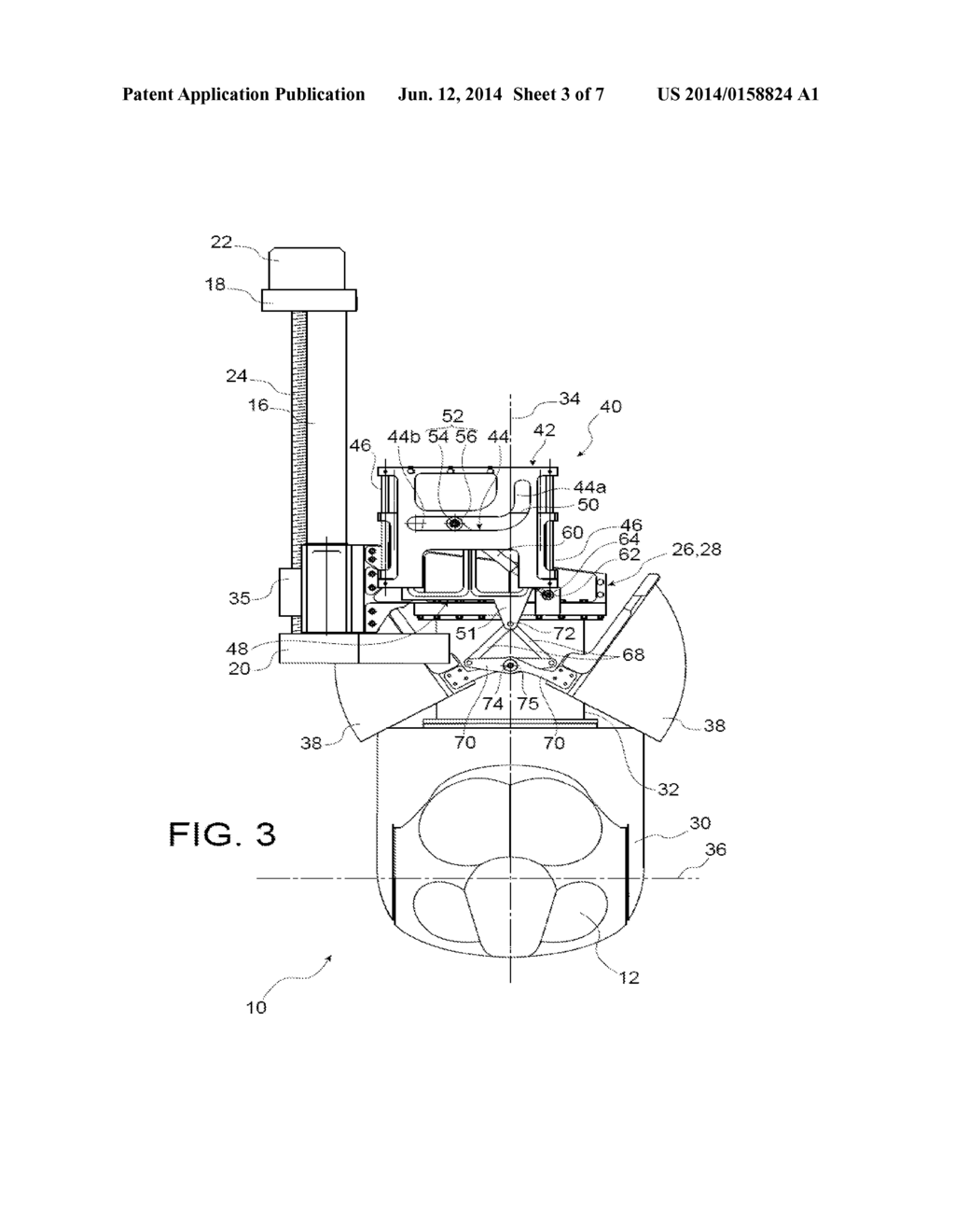 RETRACTABLE EQUIPMENT SYSTEM INCLUDING A DEVICE OPTIMIZED FOR DRIVING     PROTECTION FLAPS - diagram, schematic, and image 04