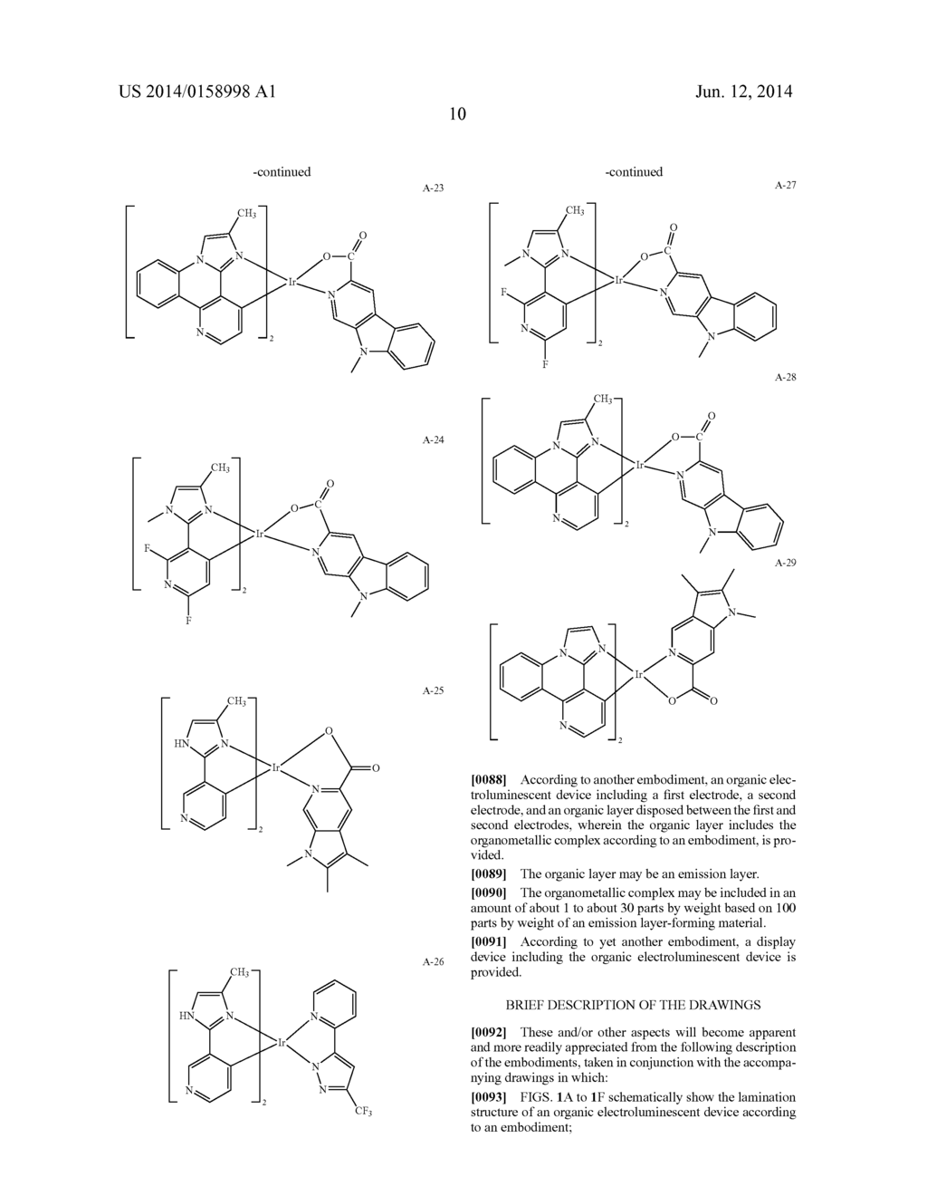 ORGANOMETALLIC COMPLEXES, AND ORGANIC ELECTROLUMINESCENT DEVICE AND     DISPLAY USING THE SAME - diagram, schematic, and image 14