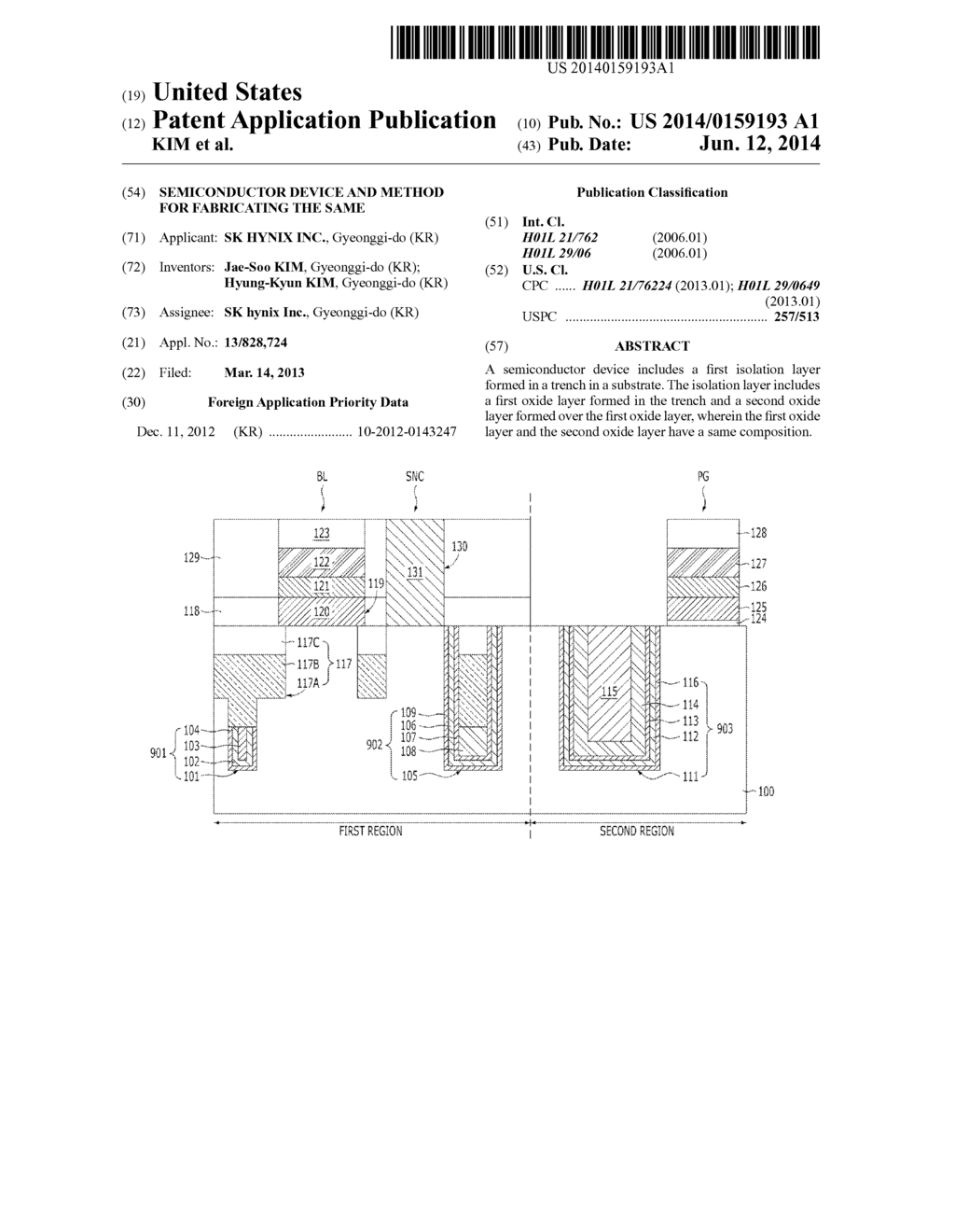 SEMICONDUCTOR DEVICE AND METHOD FOR FABRICATING THE SAME - diagram, schematic, and image 01