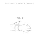 MOBILE DEVICE OF BANGLE TYPE, CONTROL METHOD THEREOF, AND UI DISPLAY     METHOD diagram and image