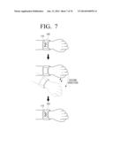 MOBILE DEVICE OF BANGLE TYPE, CONTROL METHOD THEREOF, AND UI DISPLAY     METHOD diagram and image