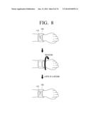 MOBILE DEVICE OF BANGLE TYPE, CONTROL METHOD THEREOF, AND UI DISPLAY     METHOD diagram and image