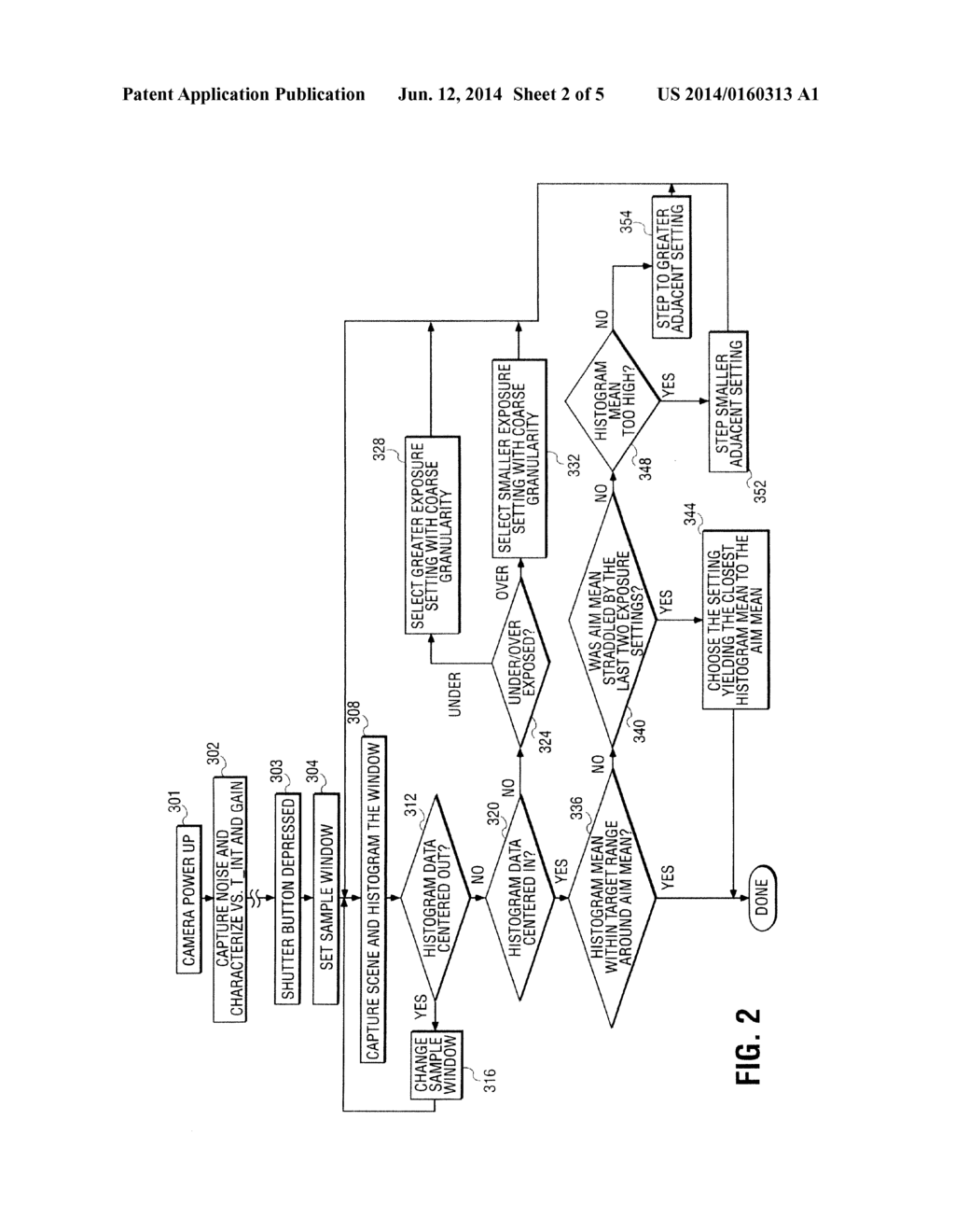 DETERMINING A FINAL EXPOSURE SETTING AUTOMATICALLY FOR A SOLID STATE     CAMERA WITHOUT A SEPARATE LIGHT METERING CIRCUIT - diagram, schematic, and image 03