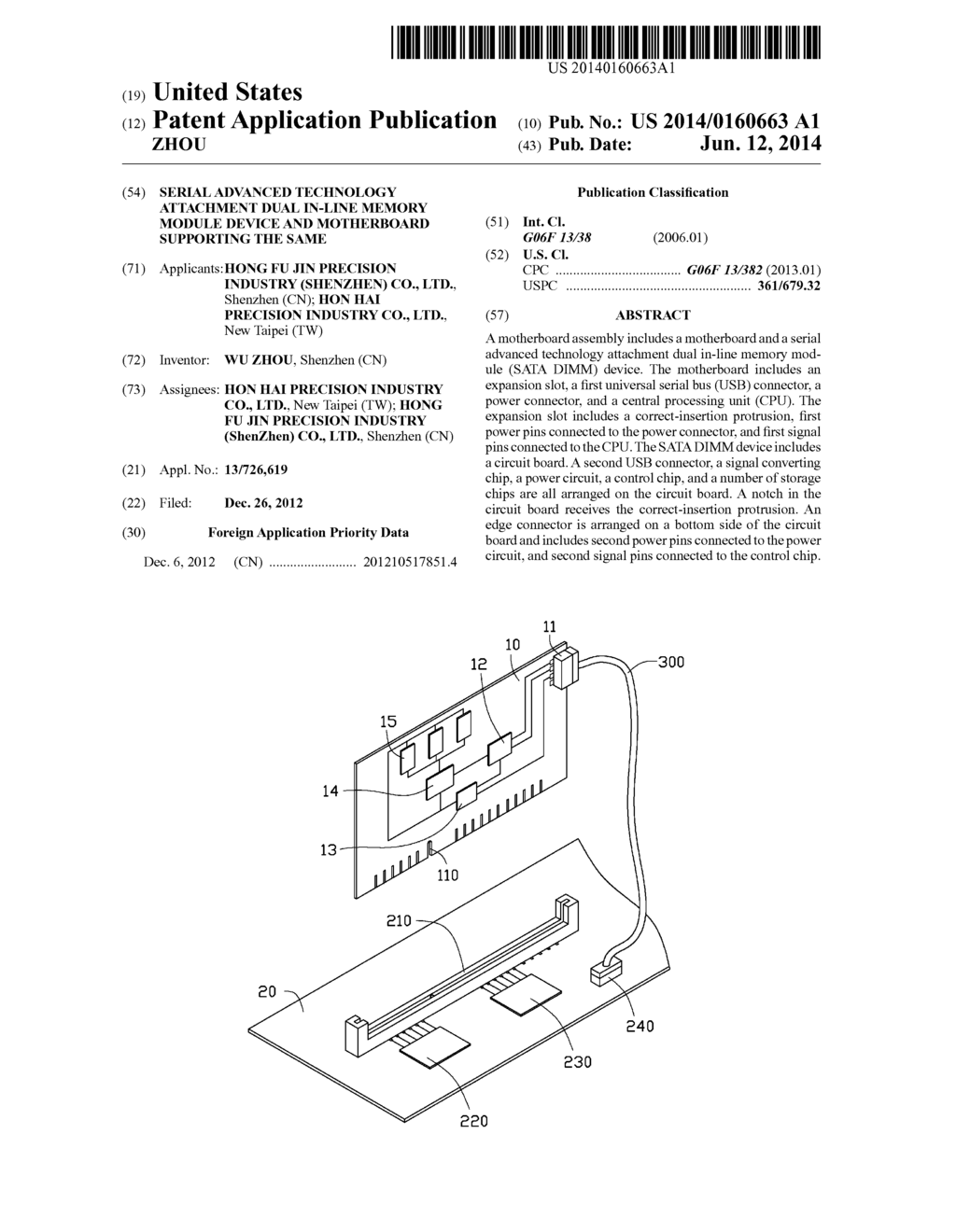 SERIAL ADVANCED TECHNOLOGY ATTACHMENT DUAL IN-LINE MEMORY MODULE DEVICE     AND MOTHERBOARD SUPPORTING THE SAME - diagram, schematic, and image 01