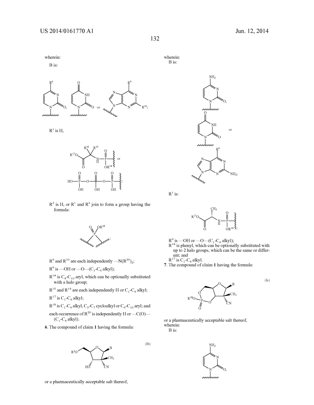 2'-CYANO SUBSTITUTED NUCLEOSIDE DERIVATIVES AND METHODS OF USE THEREOF     USEFUL FOR THE TREATMENT OF VIRAL DISEASES - diagram, schematic, and image 133