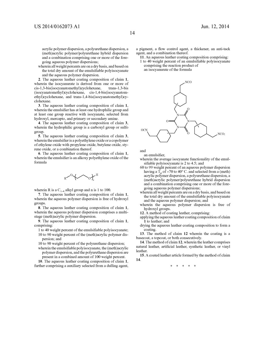 AQUEOUS LEATHER COATING COMPOSITION AND METHOD FOR COATING LEATHER - diagram, schematic, and image 15