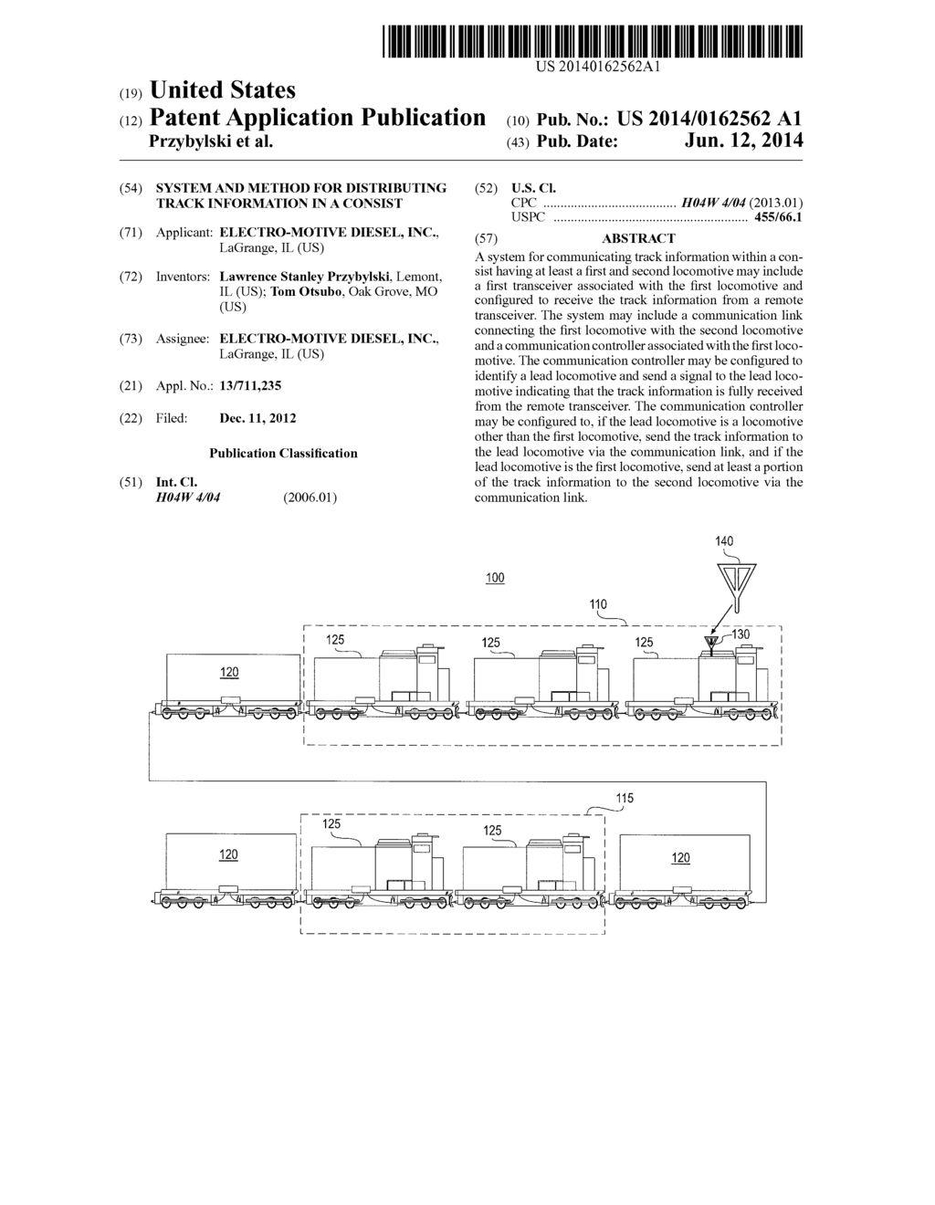 SYSTEM AND METHOD FOR DISTRIBUTING TRACK INFORMATION IN A CONSIST - diagram, schematic, and image 01