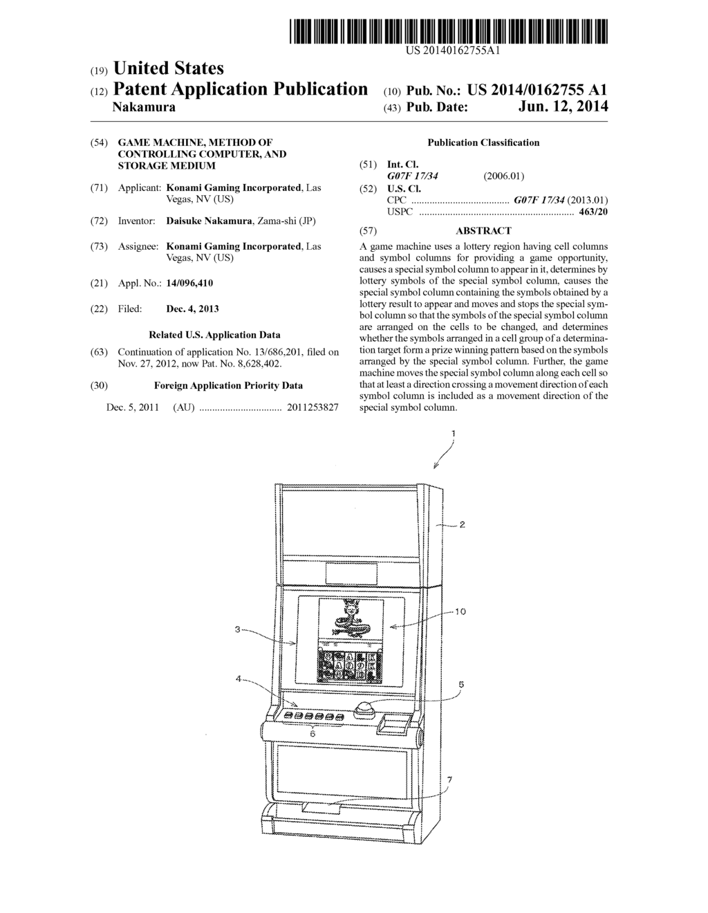 GAME MACHINE, METHOD OF CONTROLLING COMPUTER, AND STORAGE MEDIUM - diagram, schematic, and image 01