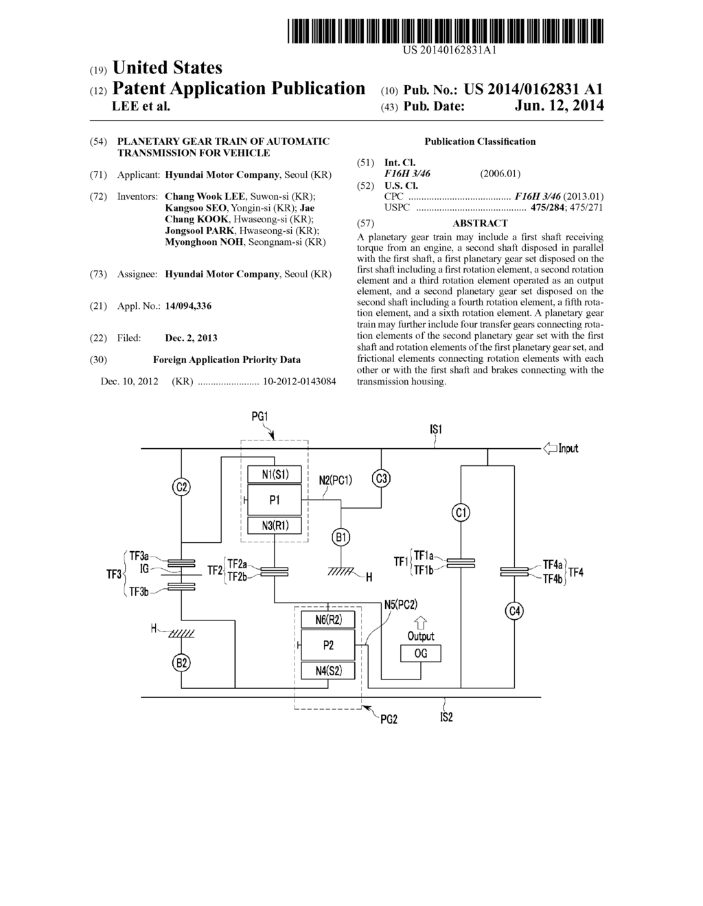 PLANETARY GEAR TRAIN OF AUTOMATIC TRANSMISSION FOR VEHICLE - diagram, schematic, and image 01