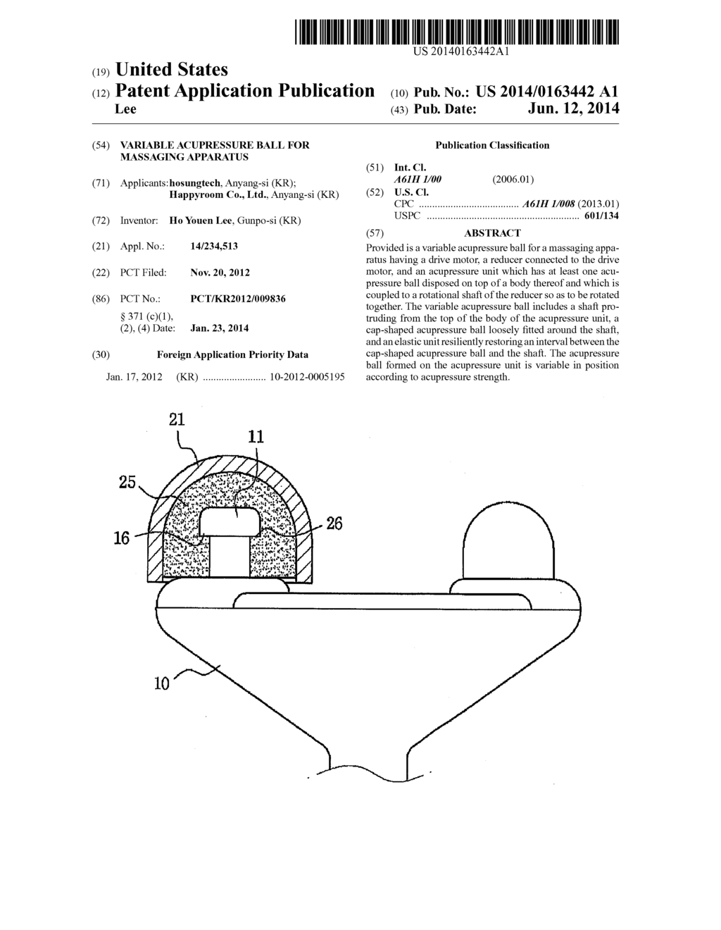 Variable Acupressure Ball for Massaging Apparatus - diagram, schematic, and image 01