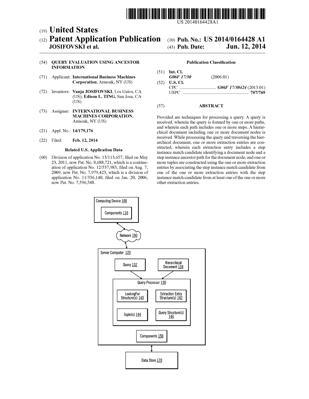 QUERY EVALUATION USING ANCESTOR INFORMATION - diagram, schematic, and image 01