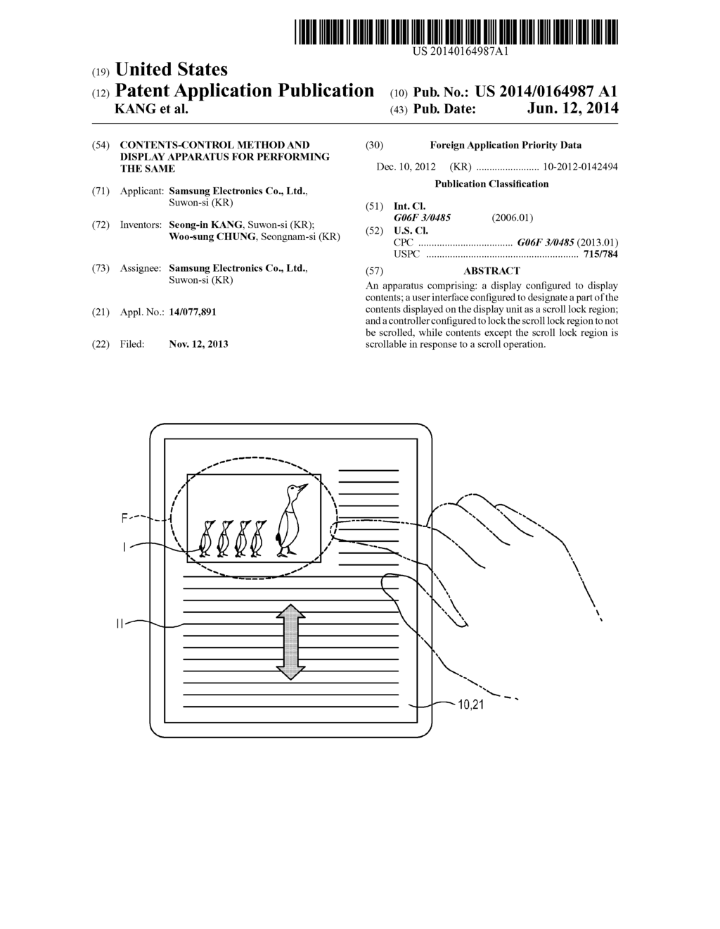 CONTENTS-CONTROL METHOD AND DISPLAY APPARATUS FOR PERFORMING THE SAME - diagram, schematic, and image 01