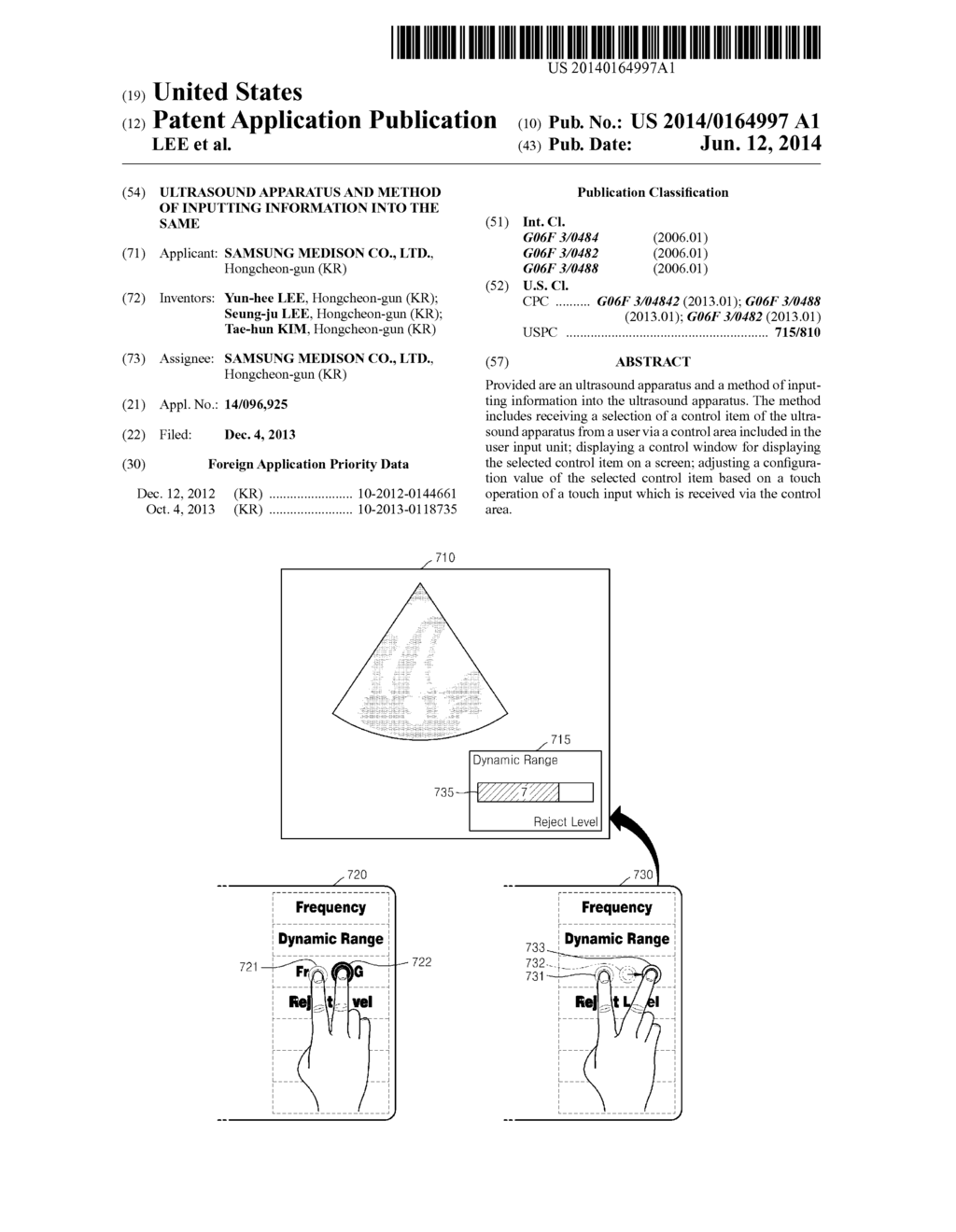 ULTRASOUND APPARATUS AND METHOD OF INPUTTING INFORMATION INTO THE SAME - diagram, schematic, and image 01