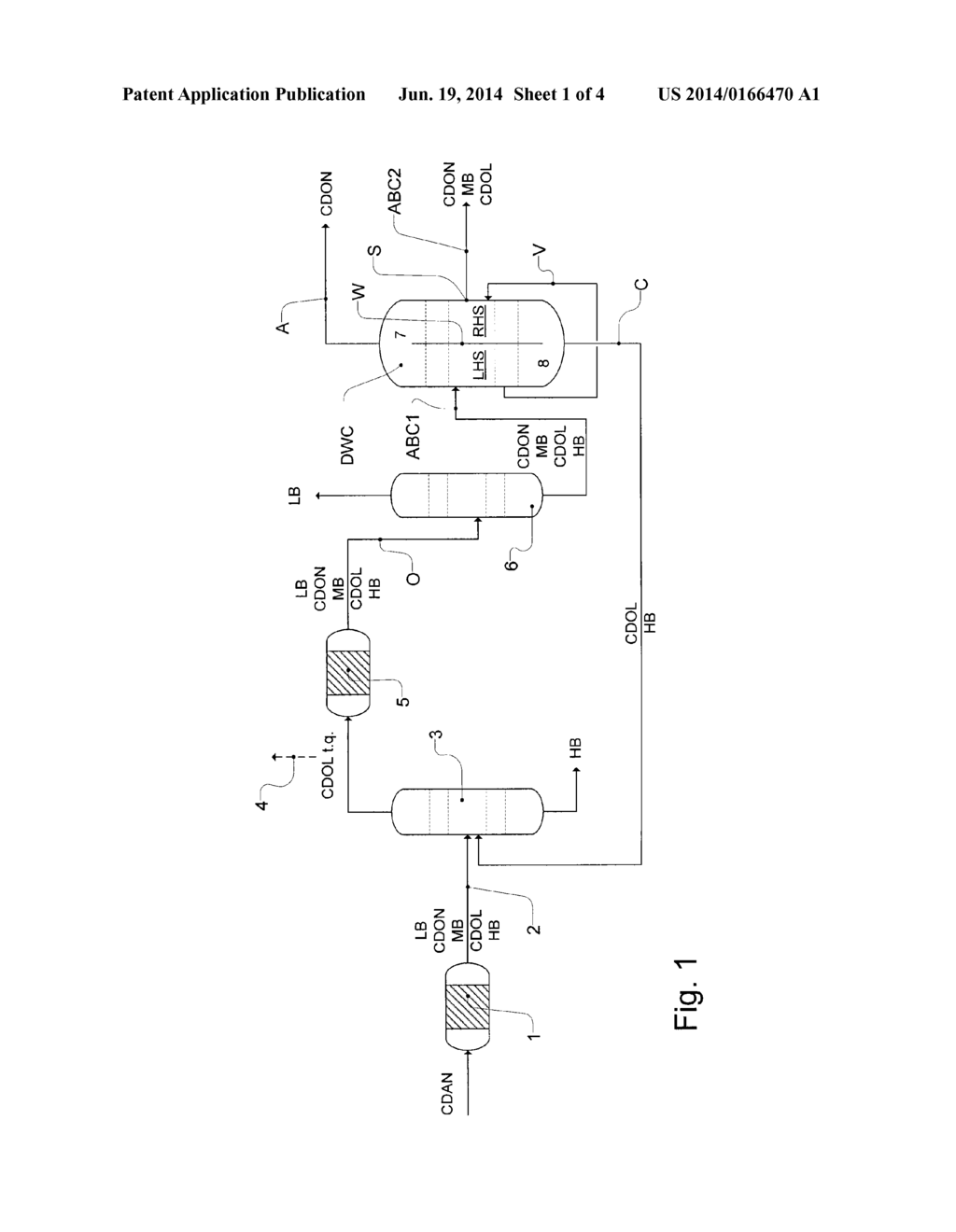 WORKUP OF A CYCLODODECANONE CYCLODODECANOL MIXTURE IN A DIVIDING WALL     COLUMN - diagram, schematic, and image 02