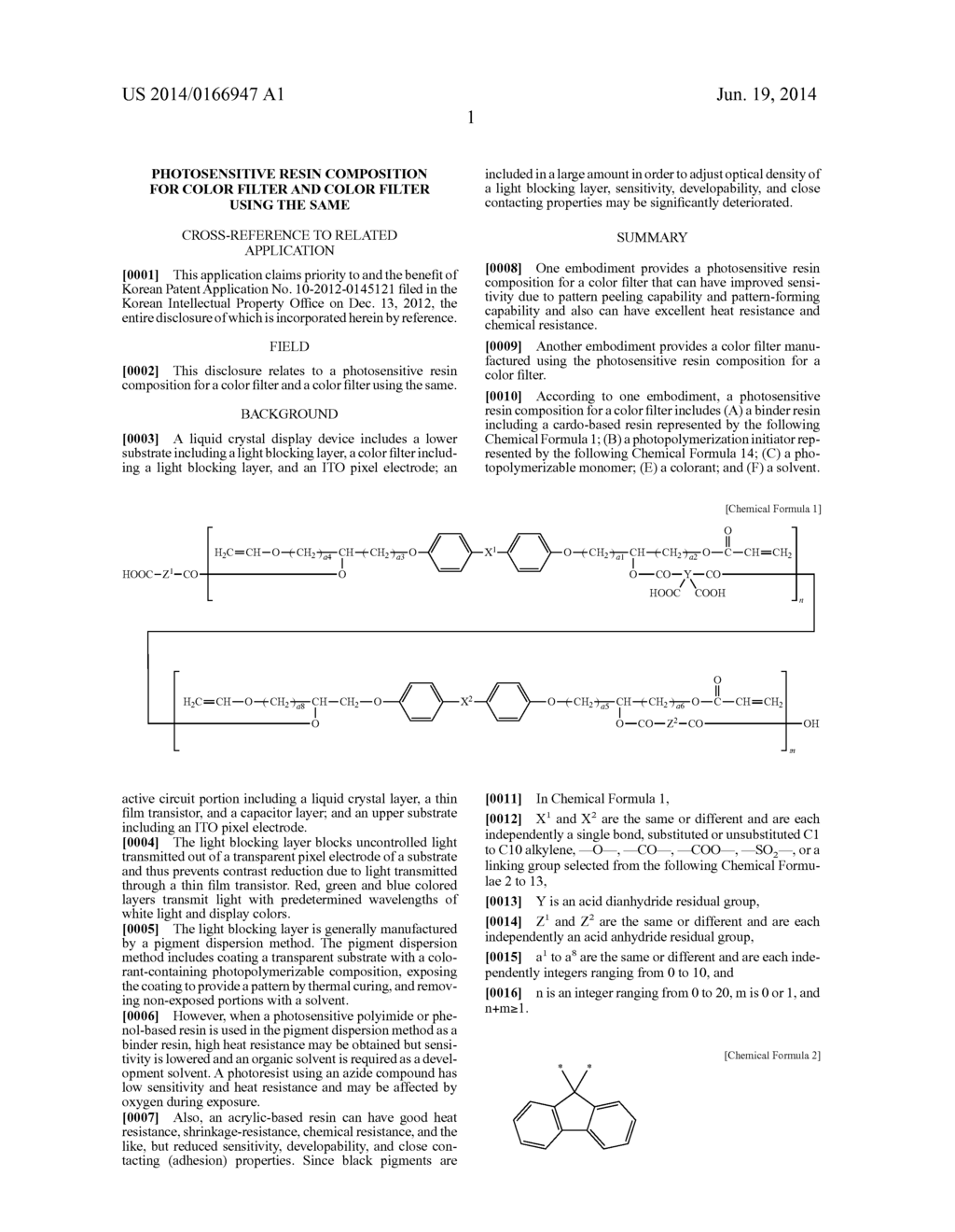 Photosensitive Resin Composition for Color Filter and Color Filter Using     the Same - diagram, schematic, and image 02