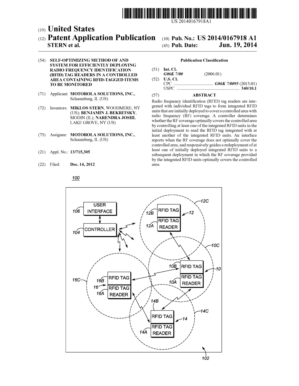 SELF-OPTIMIZING METHOD OF AND SYSTEM FOR EFFICIENTLY DEPLOYING RADIO     FREQUENCY IDENTIFICATION (RFID) TAG READERS IN A CONTROLLED AREA     CONTAINING RFID-TAGGED ITEMS TO BE MONITORED - diagram, schematic, and image 01