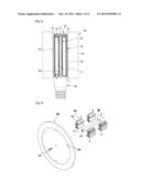 Heat cooling apparatus assembly of LED illuminating device having heat     pipe and heat sink diagram and image