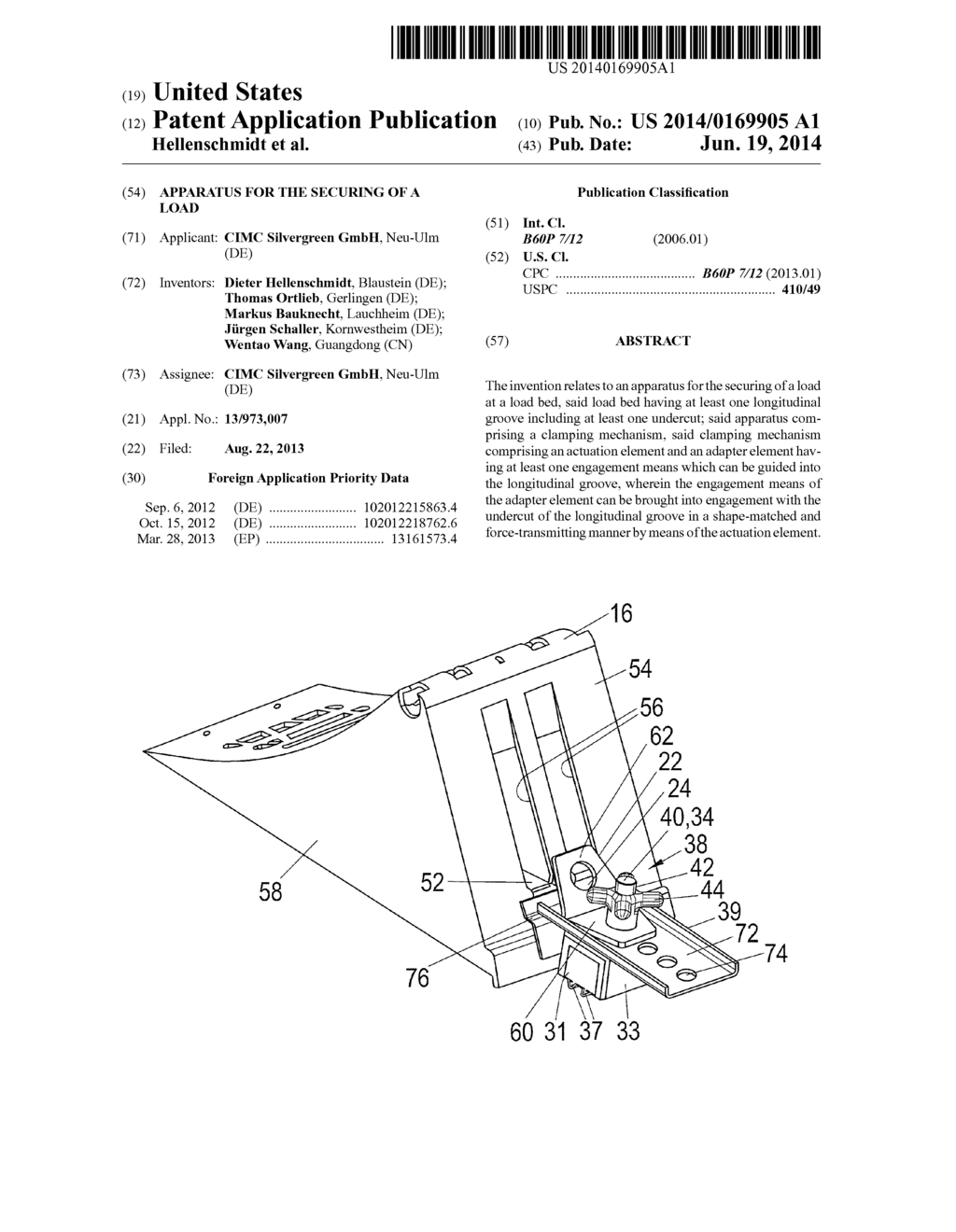 APPARATUS FOR THE SECURING OF A LOAD - diagram, schematic, and image 01