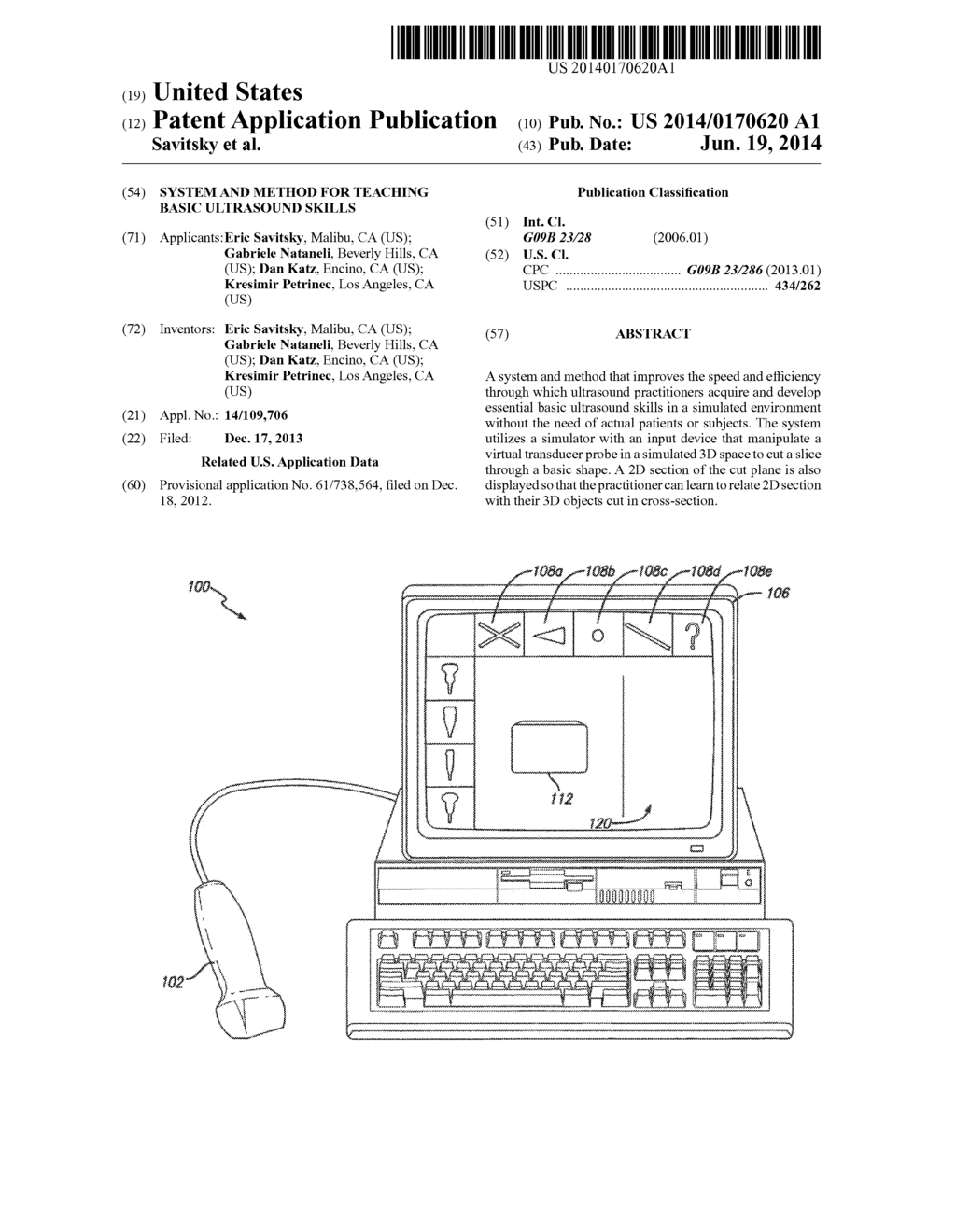 System and Method for Teaching Basic Ultrasound Skills - diagram, schematic, and image 01