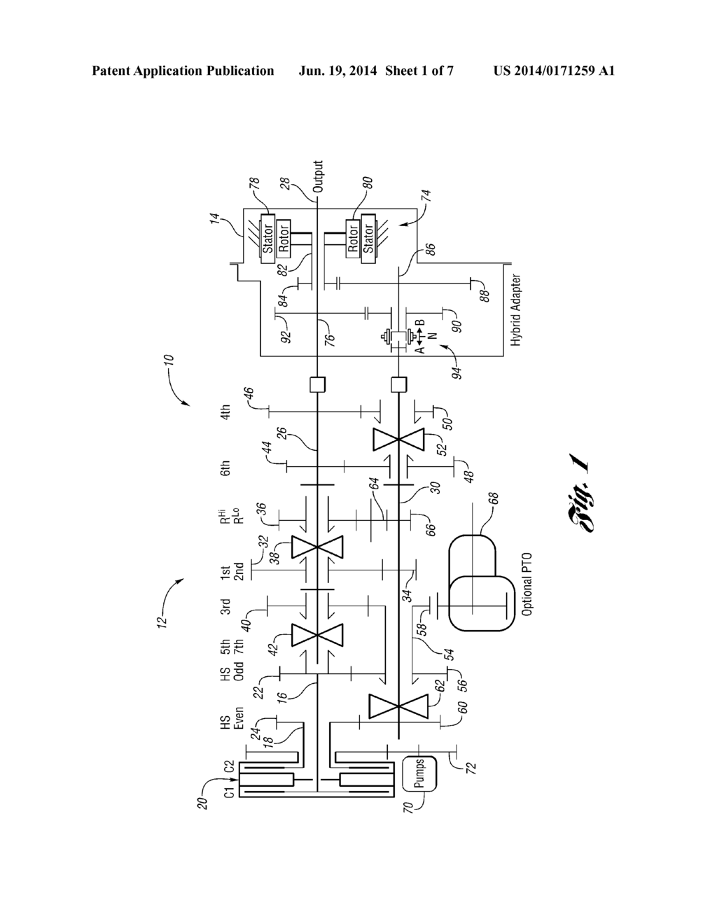 ELECTRIC HYBRID MODULE FOR A DUAL CLUTCH TRANSMISSION - diagram, schematic, and image 02