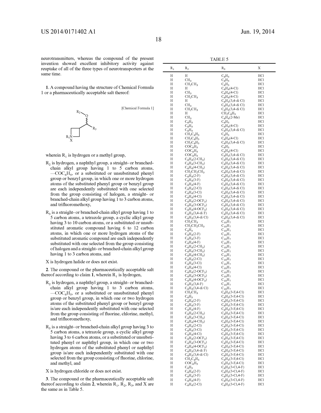 AZETIDINE DERIVATIVE AND ANTIDEPRESSANT COMPOSITION INCLUDING THE SAME - diagram, schematic, and image 19