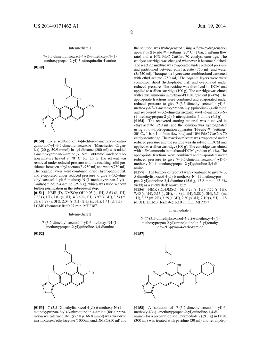 4-(8-METHOXY-1-((1-METHOXYPROPAN-2-YL)-2-(TETRAHYDRO-2H-PYRAN-4-YL)-1     H-IMIDAZO[4,5-C]QUINOLIN-7-YL)-3,5-DIMETHYLISOXAZOLE AND ITS USE AS     BROMODOMAIN INHIBITOR - diagram, schematic, and image 18