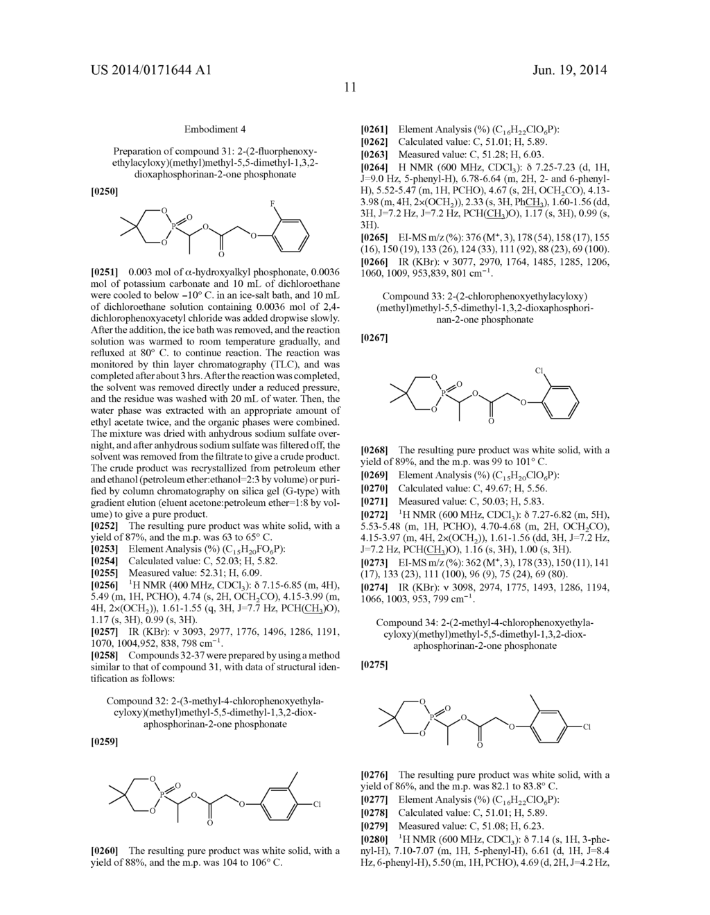 SUBSTITUTED PHENOXYETHYL (ISOPROPYL) ACYLOXYALKYL PHOSPHONATE COMPRISING     PHOSPHORUSHETEROCYCLIC RING AND HAVING HERBICIDAL ACTIVITY, AND     PREPARATION THEREFOR - diagram, schematic, and image 12