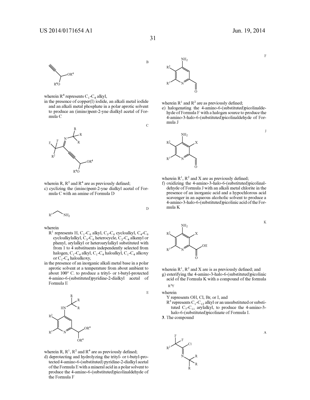 PROCESSES FOR THE PREPARATION OF 4-AMINO-3-HALO-6-(SUBSTITUTED)PICOLINATES     AND 4-AMINO-5-FLUORO-3-HALO-6-(SUBSTITUTED)PICOLINATES - diagram, schematic, and image 32