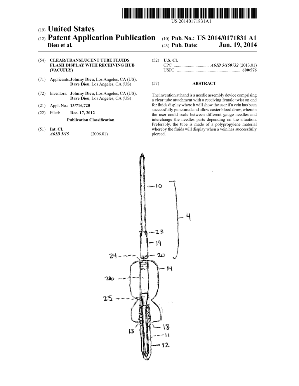 Clear/Translucent Tube Fluids Flash Display with Receiving Hub (Vacufly) - diagram, schematic, and image 01