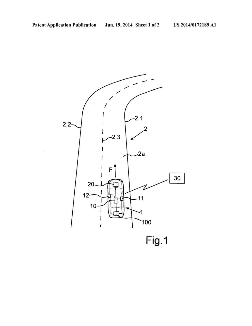 METHOD AND CONTROL DEVICE FOR PROVIDING A COURSE OF A ROAD AHEAD - diagram, schematic, and image 02