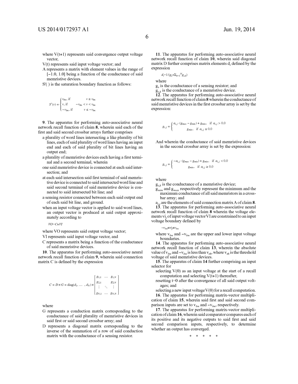 APPARATUS FOR PERFORMING MATRIX VECTOR MULTIPLICATION APPROXIMATION USING     CROSSBAR ARRAYS OF RESISTIVE MEMORY DEVICES - diagram, schematic, and image 12