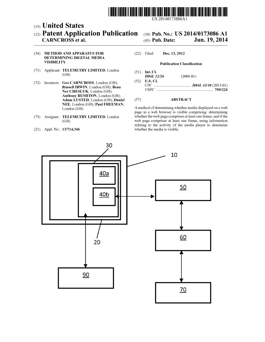 METHOD AND APPARATUS FOR DETERMINING DIGITAL MEDIA VISIBILITY - diagram, schematic, and image 01