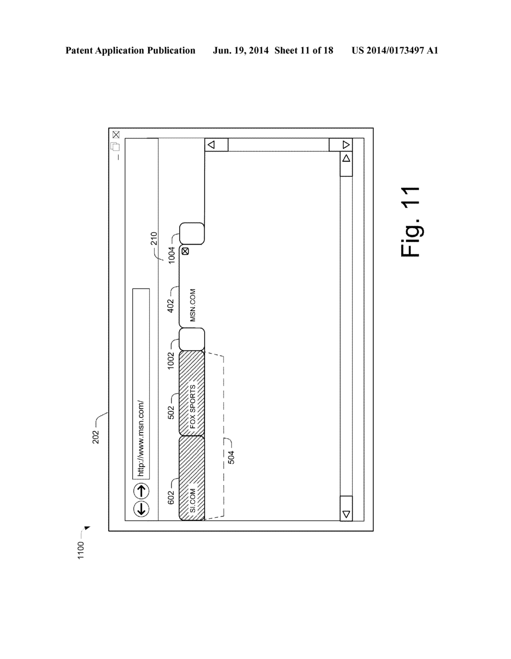 Tab Management in a User Interface Window - diagram, schematic, and image 12