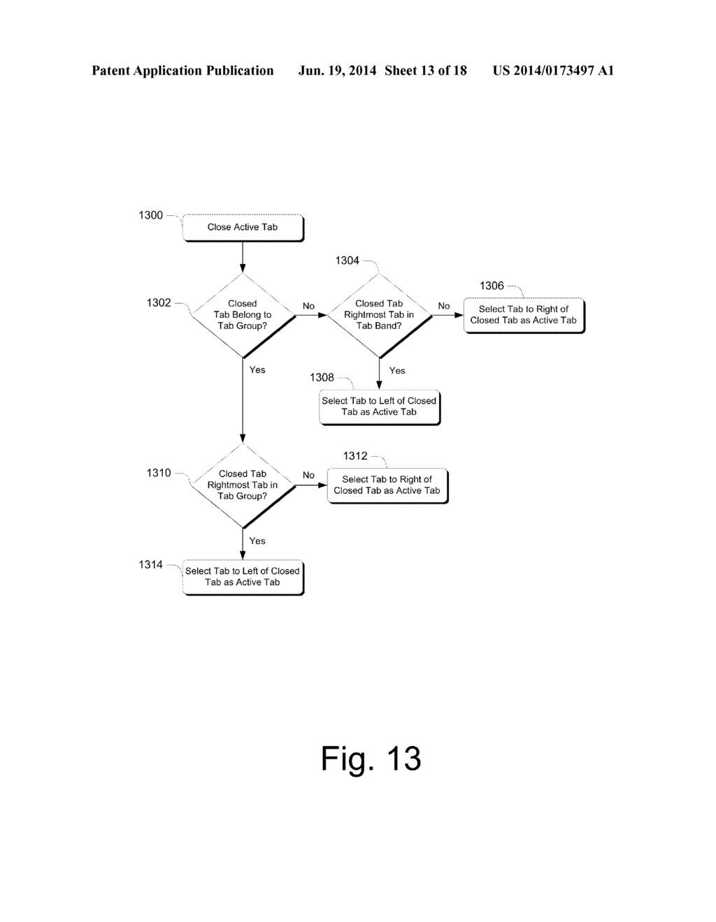 Tab Management in a User Interface Window - diagram, schematic, and image 14