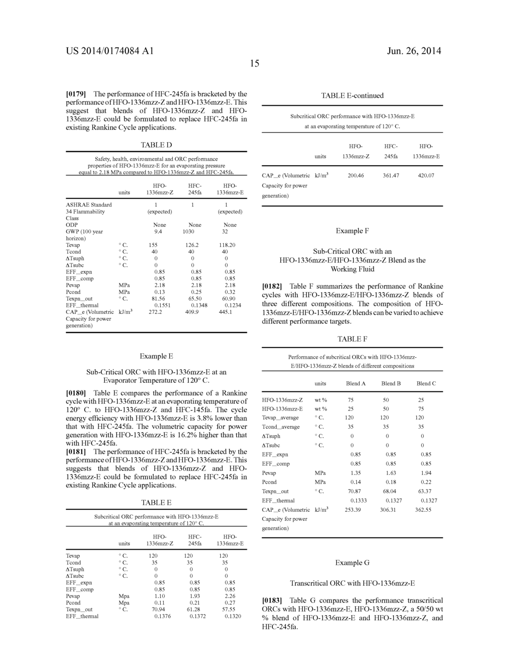 PROCESSES AND COMPOSITIONS FOR ORGANIC RANKINE CYCLES FOR GENERATING     MECHANICAL ENERGY FROM HEAT - diagram, schematic, and image 24