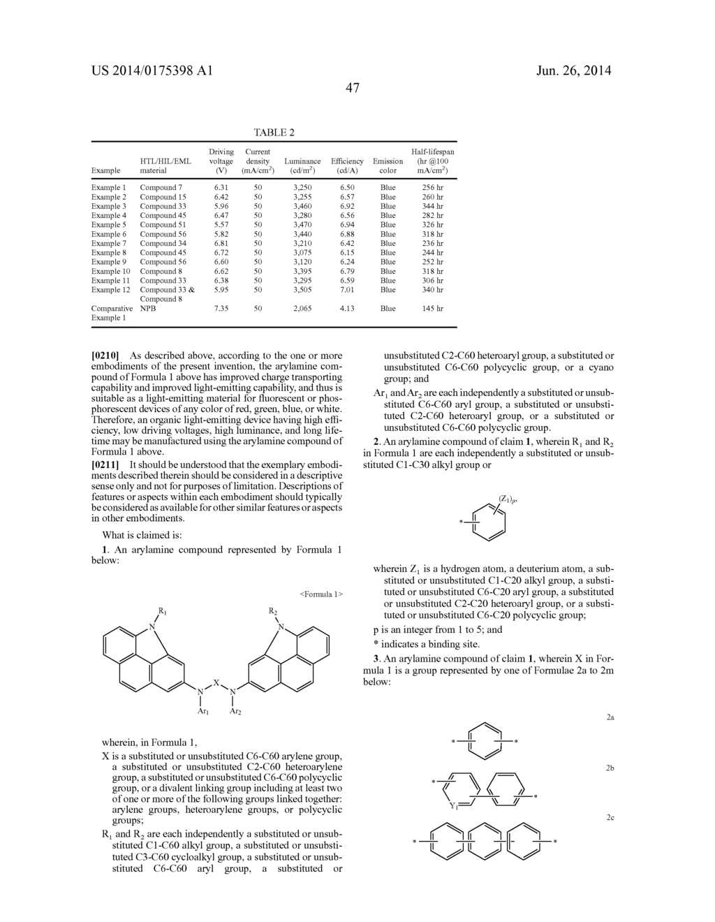 ARYLAMINE COMPOUND AND ORGANIC LIGHT- EMITTING DEVICE COMPRISING SAME - diagram, schematic, and image 49