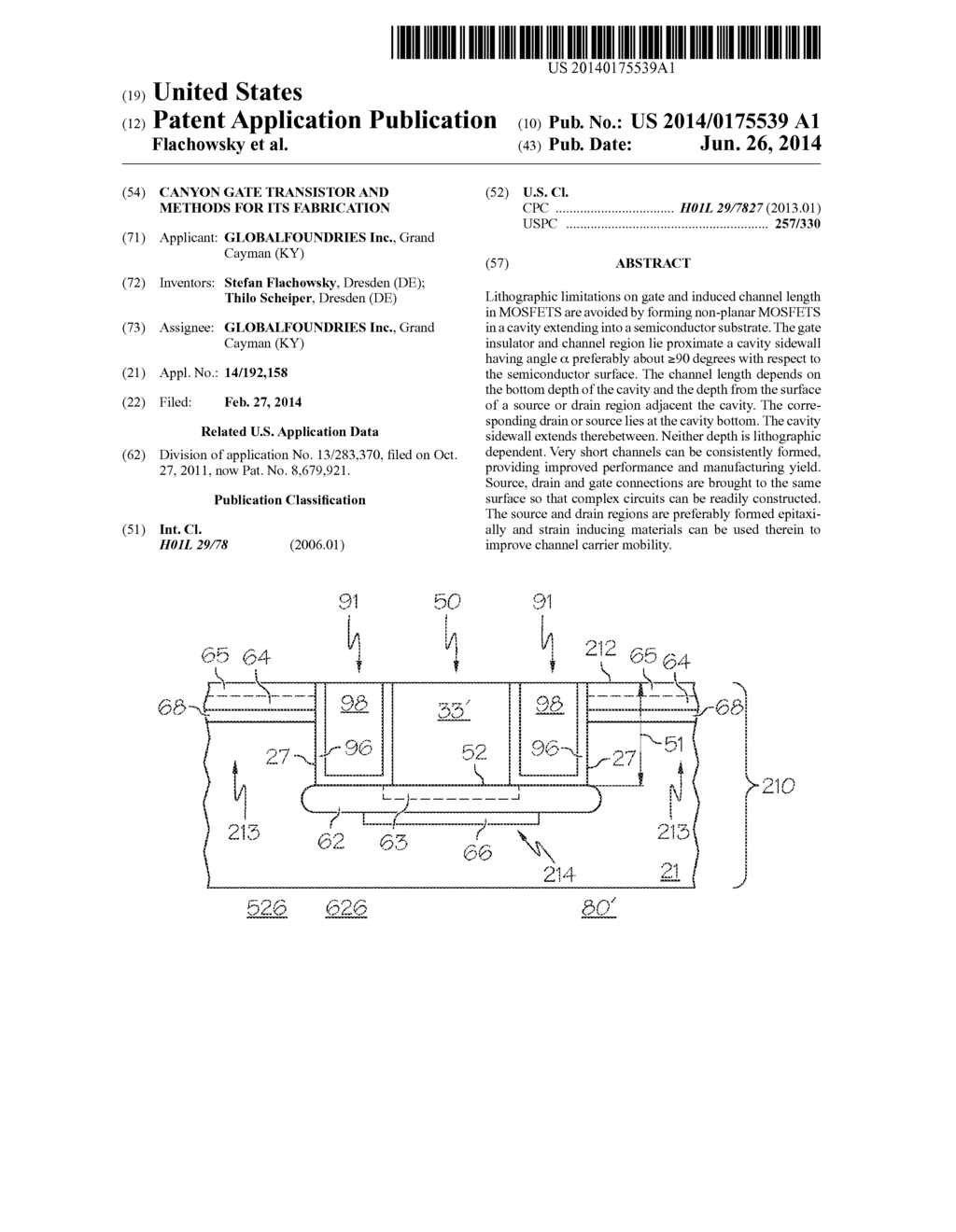 CANYON GATE TRANSISTOR AND METHODS FOR ITS FABRICATION - diagram, schematic, and image 01