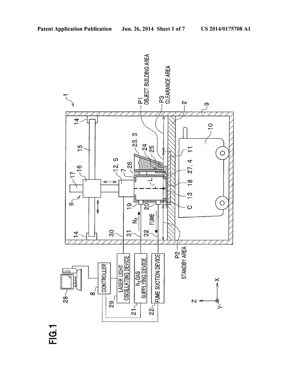 THREE-DIMENSIONAL OBJECT BUILDING APPARATUS AND METHOD FOR BUILDING     THREE-DIMENSIONAL OBJECT - diagram, schematic, and image 02