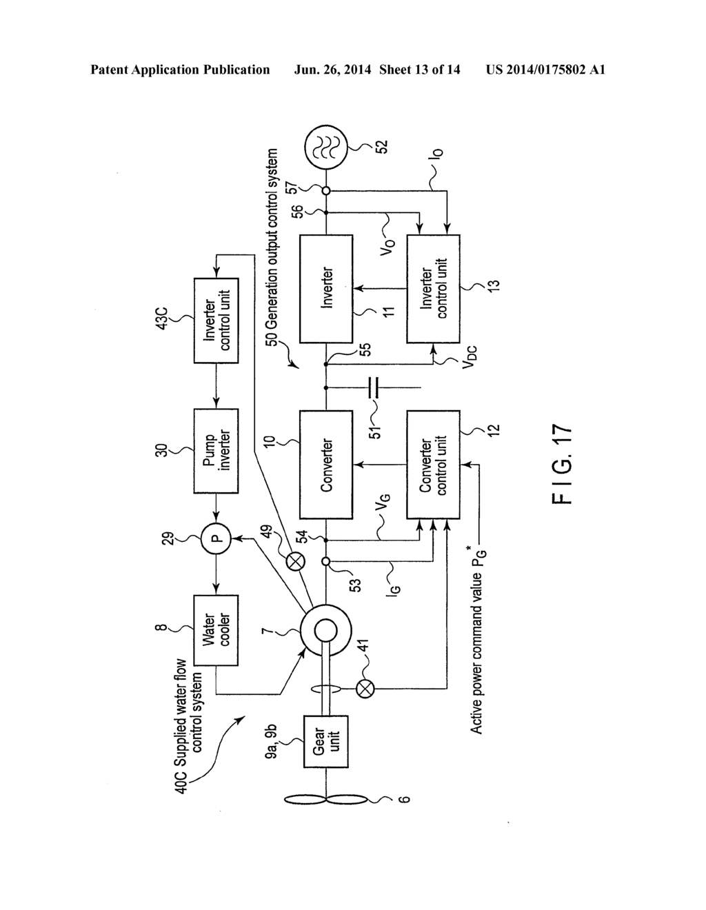 WATER COOLED WIND POWER GENERATION APPARATUS AND ELECTRIC GENERATOR     COOLING METHOD FOR WIND POWER GENERATION APPARATUS - diagram, schematic, and image 14