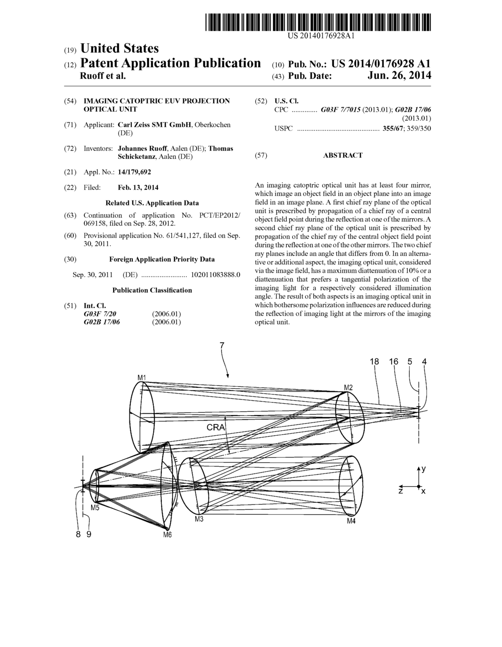 IMAGING CATOPTRIC EUV PROJECTION OPTICAL UNIT - diagram, schematic, and image 01