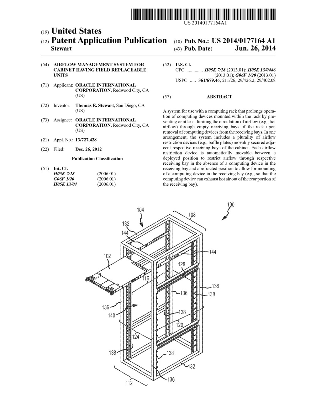 AIRFLOW MANAGEMENT SYSTEM FOR CABINET HAVING FIELD REPLACEABLE UNITS - diagram, schematic, and image 01