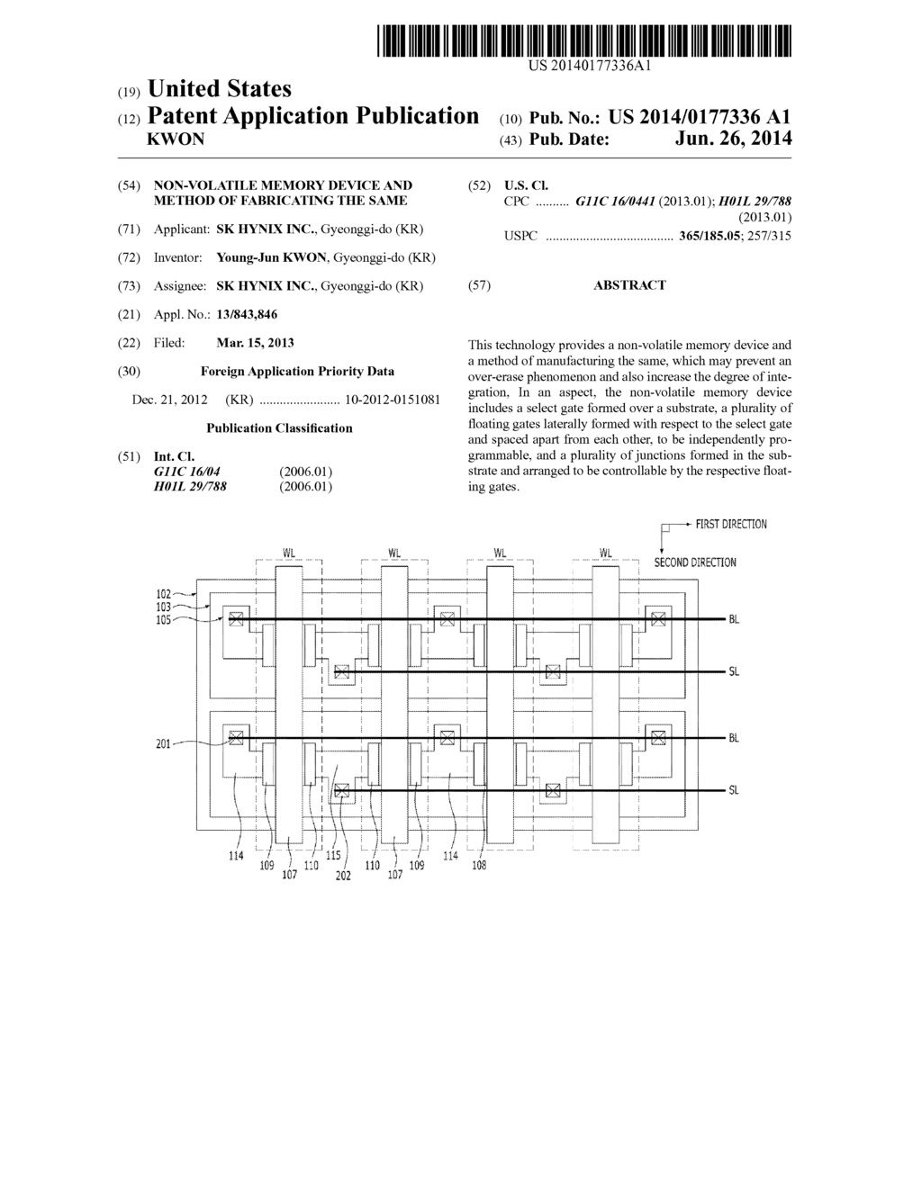 NON-VOLATILE MEMORY DEVICE AND METHOD OF FABRICATING THE SAME - diagram, schematic, and image 01