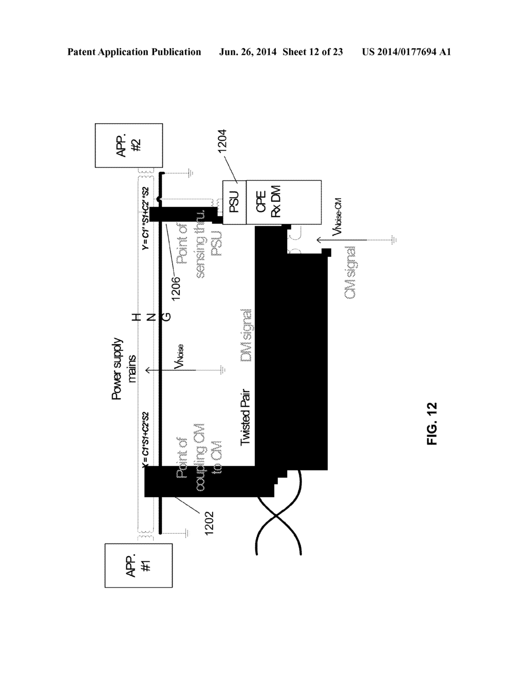 METHOD AND APPARATUS FOR SENSING NOISE SIGNALS IN A WIRELINE     COMMUNICATIONS ENVIRONMENT - diagram, schematic, and image 13