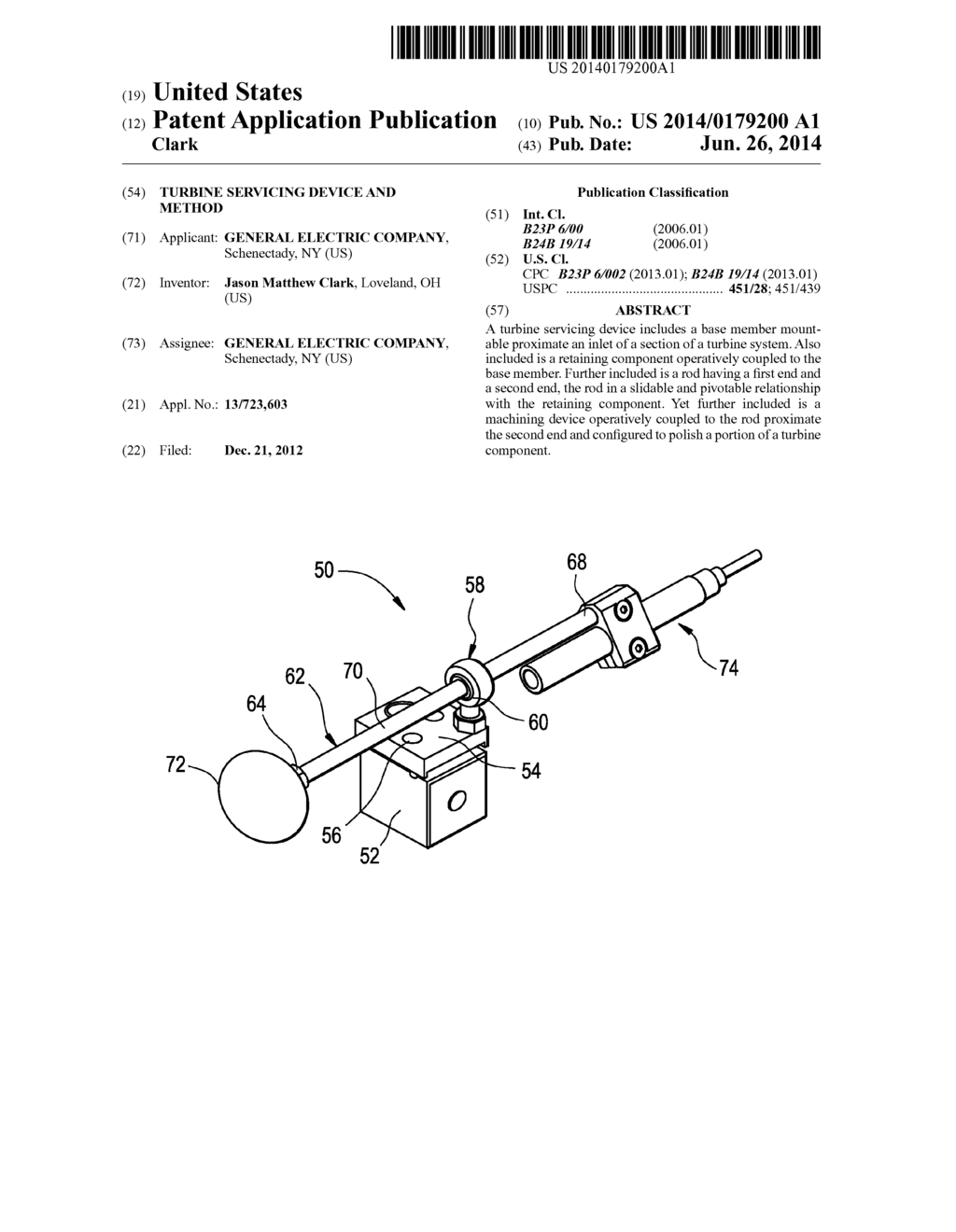 TURBINE SERVICING DEVICE AND METHOD - diagram, schematic, and image 01