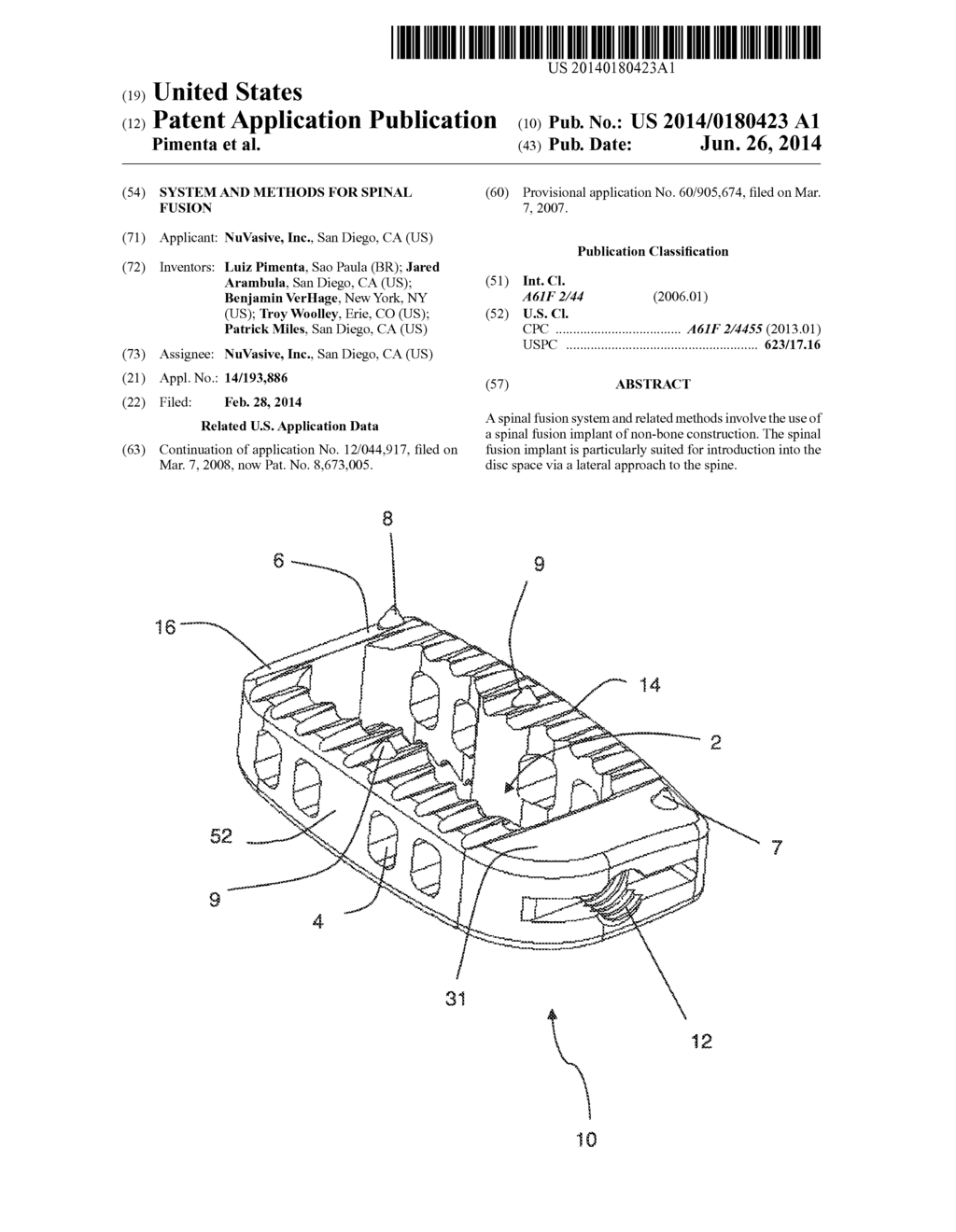 SYSTEM AND METHODS FOR SPINAL FUSION - diagram, schematic, and image 01