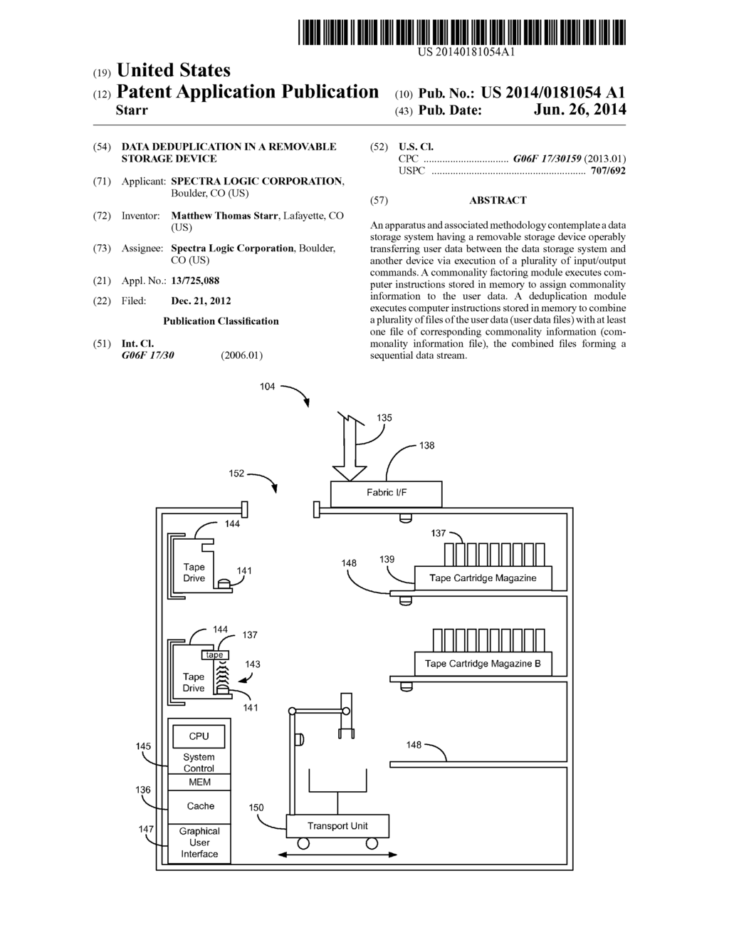 DATA DEDUPLICATION IN A REMOVABLE STORAGE DEVICE - diagram, schematic, and image 01