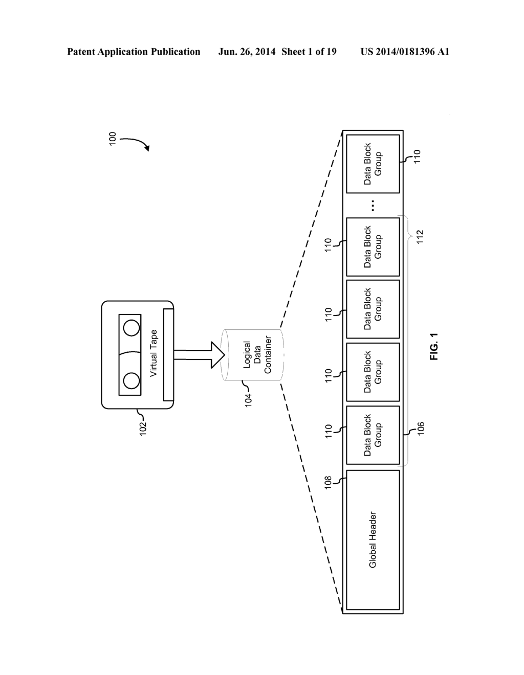 VIRTUAL TAPE USING A LOGICAL DATA CONTAINER - diagram, schematic, and image 02